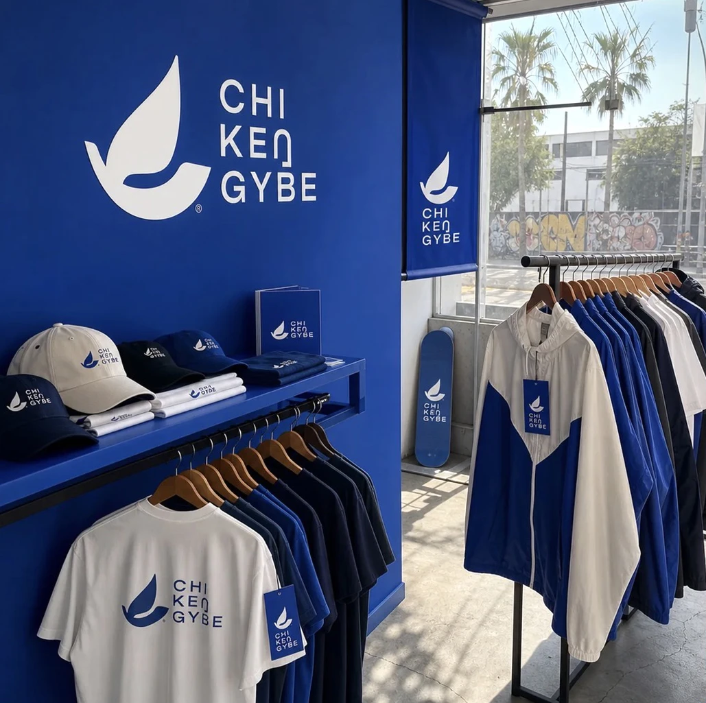 Corta-vento azul e branco Chi Ken Gybe